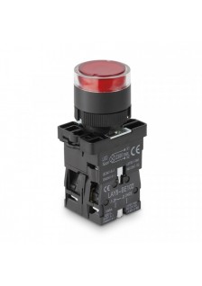 BOUTON POUSSOIR LUMINEUX - 230V - Ø 22mm