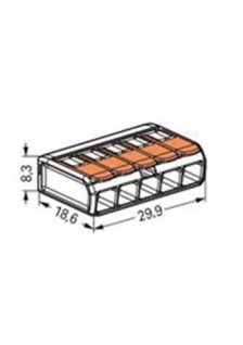 MINI BORNE À LEVIER WAGO WG415 5x0.2 - 4mm²