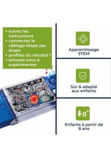 KIT DE 8 EXPÉRIENCES ÉLECTRONIQUES LED ET MUSIQUE - KNS100