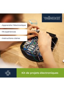 KIT DE 18 EXPÉRIENCES ÉLECTRONIQUES LED VENTILATEUR ET SON - KNS110