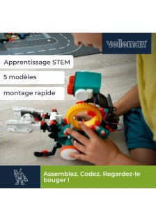 KIT DE CONSTRUCTION ROBOT DE CODAGE MÉCANIQUE 5 EN 1