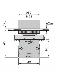 BOUTON POUSSOIR AFFLEURANT ROUGE - Ø 22mm