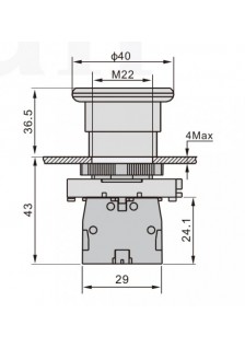 BOUTON D'ARRET D'URGENCE - Ø 22mm