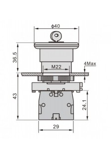 BOUTON D'ARRET D'URGENCE À CLEF - Ø 22mm