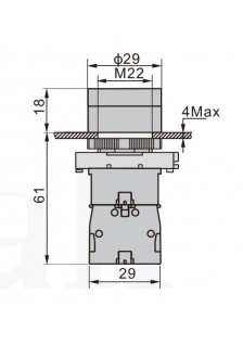 BOUTON POUSSOIR LUMINEUX - 230V - Ø 22mm