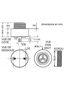 BUZZER À INTENSITÉ SONORE RÉGLABLE 3-24Vcc TYPE À VISSER - SON PULSE